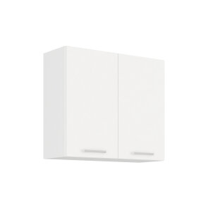 gornji element za modularnu kuhinju Eko White širine 80 cm i 2 vrata slikan s lijeve strane